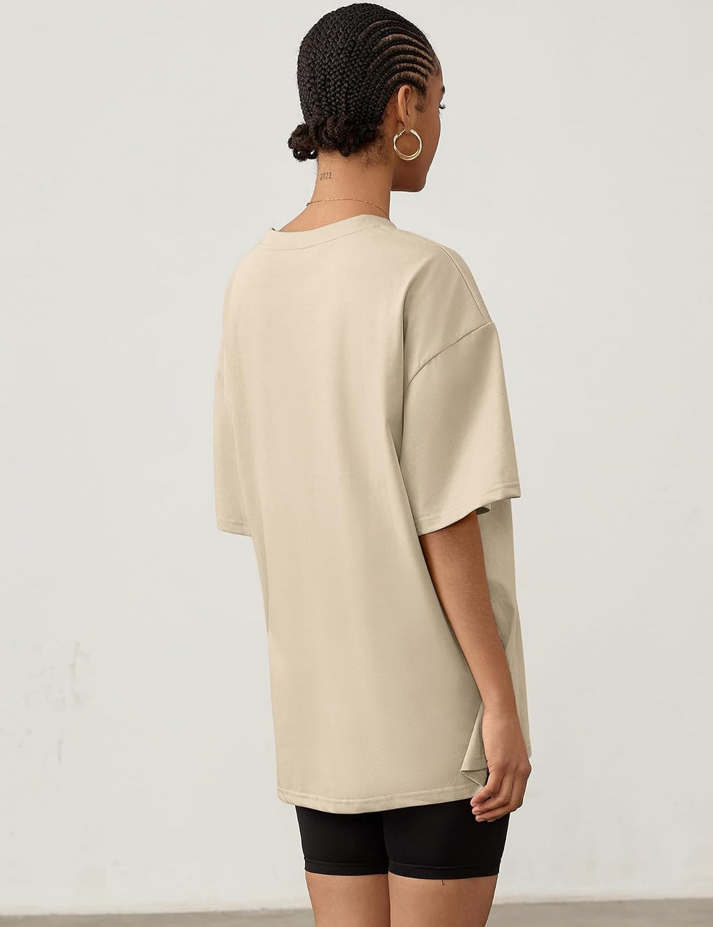 Rapbin Women Oversized T Shirt Short Sleeve Cotton Tops Crew Neck Loose Shirt Summer Casual Tee 2025