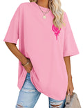 Rapbin Women Oversized T Shirt Short Sleeve Cotton Tops Crew Neck Loose Shirt Summer Casual Tee 2025